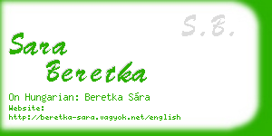 sara beretka business card
